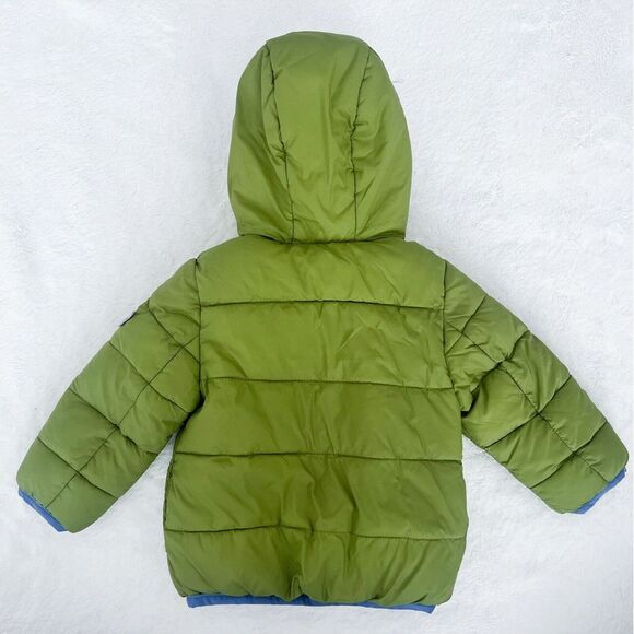 MAYORAL Turtle Green Reversible Puffer‎ Jacket Coat Blue Green Boys 4-6 Months - Picture 7 of 13